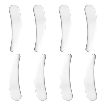 8 Pcs Mini Metal Cosmetic Spatulas,Reusable Cosmetic Cream Spatulas Spoon,Skincare Spatula Mixing and Sampling Makeup Cosmetic Beauty Tools,Practical Beauty Accessories (Silver)