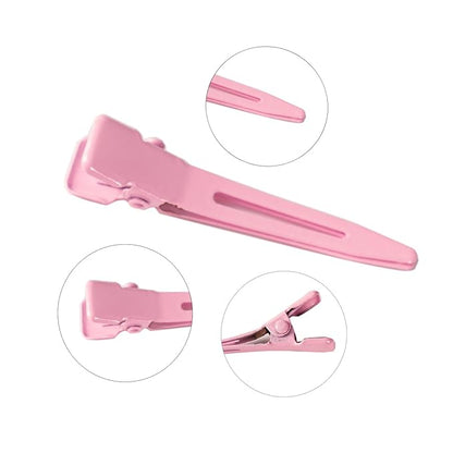 100 Packs silvery Alligator Curl Clips, bandenger 1.8 Inch Single Prong Clips Hair Accessories,for Girls and Women,Hair Styling,Hair Coloring, Random Color (red)