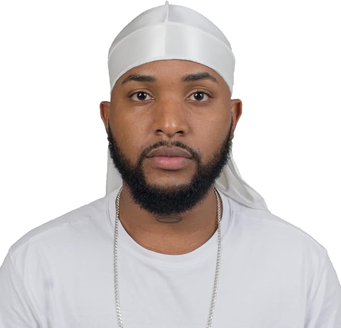 4PCS Silky Durags for Men Women 360 Waves with 1 Wave Cap, Silky Satin Durag Extra Long Tails