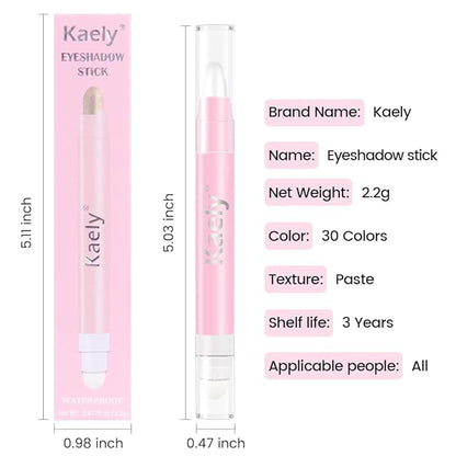 2-in-1 Cream Eyeshadow & Highlighter Stick, Waterproof Ivory White Shimmer Eye Shadow Pencil for Women, Long-Lasting Pigmented Makeup, sombras para ojos 01