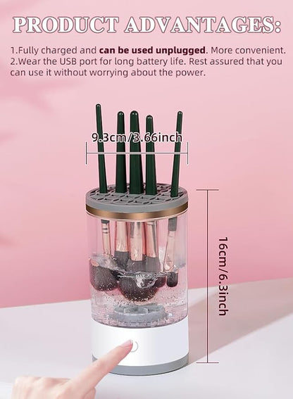 PRO Makeup Brush Cleaner, Electric Automatic Rotating Cosmetic Brush Cleaner, Portable Makeup Suitable for Use of the Size of the Makeup Brush
