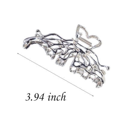 2 Pcs Large Metal Hair Claw Clips - Personality Nonslip Silver Hair Clamps,Perfect Jaw Hair Clamps For Women And Thinner-Thick Hair Styling-Strong Hold Hair-Fashion Hair Accessories (style2)