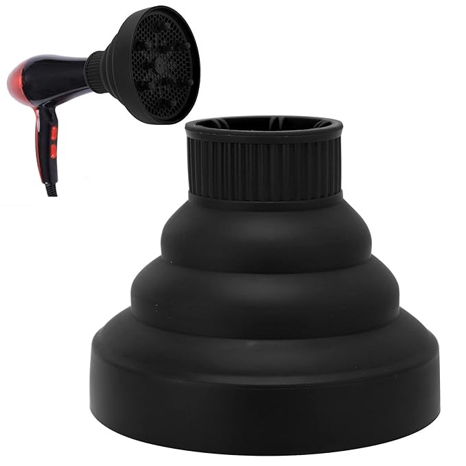 Hair Dryer Diffuser, Styling Tools Appliances Universal Hair Dryer Diffuser Portable Travel Folding Hair Blow Dryer Diffuser (Black)