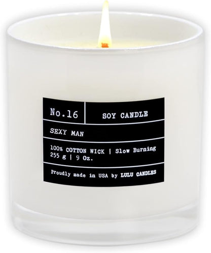 Lulu Candles | Sexy Man | Luxury Scented Soy Jar Candle | Hand Poured in The USA | Highly Scented & Long Lasting (9 Oz.)