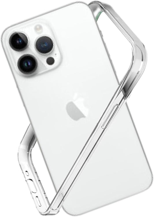 for iPhone 16 Pro Bumper Case Clear, Slim Fit No Back Design Soft TPU Bumper Frame Excellent Heat Dissipation Wireless Charging Compatible 4 Corners Raised Shockproof (Clear)