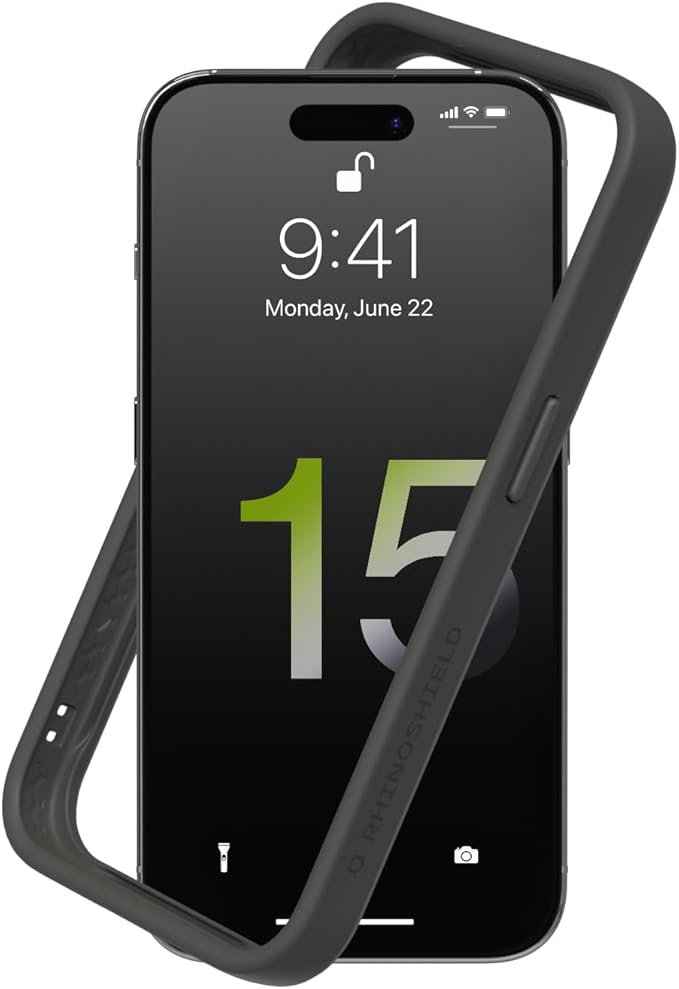 RhinoShield Bumper Case Compatible with [iPhone 15 Pro Max] | CrashGuard - Shock Absorbent Slim Design Protective Cover 3.5M / 11ft Drop Protection - Graphite