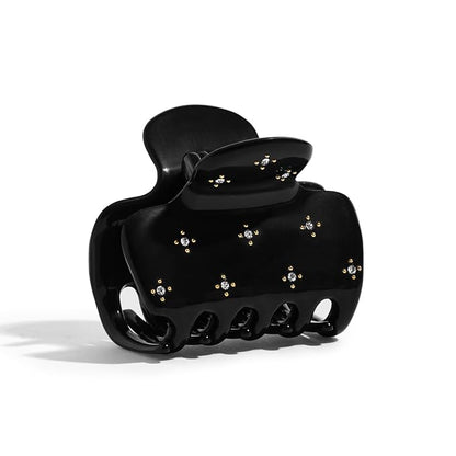 Kitsch Rhinestone Hair Claw Clip, Strong Grip Recycled Plastic Hair Clip for Thick, Curly & Fine Hair, Sparkling Stud Design for Elegant Updos & Half-Up Styles, Medium, Black, 1pc
