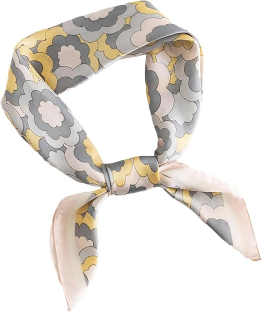 MINIDORA Satin Scarves for Women 27.5 × 27.5 inches Medium Square Elegant Silk Feeling Head Scarf