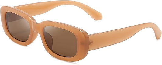 Dollger Rectangle Sunglasses for Women Men Trendy Retro Fashion Sunglasses UV 400 Protection Square Fram