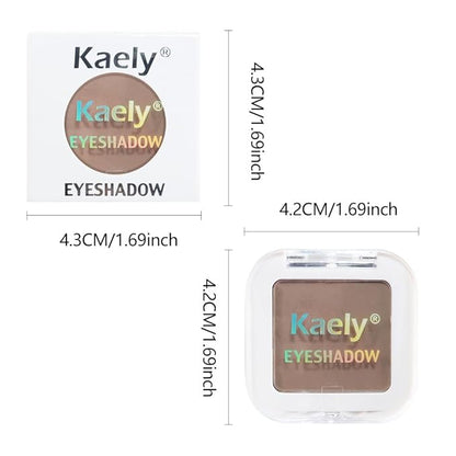 Kaely Pressed Single Eyeshadow Makeup, Cocoa Brown Matte Highly Pigmented Monochrome Eye Shadow Palette, Waterproof Neutral Powde Mini Eyeshadow, sombras para ojos, Lightweight Blendable, 18