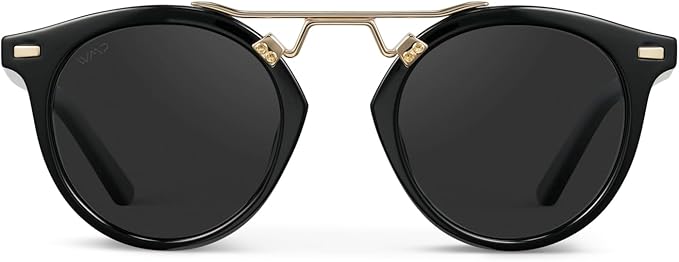 WearMe Pro - Women's Polarized, Round Retro, Double-Bridge Vintage Sunglasses