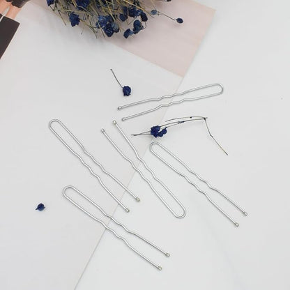 330 Count U Shaped Silver Hair Pins for Buns, YINGFENG 2.4inch Bun Pins Silver Hair Pins for Women with Storage Box for Updos French Twists