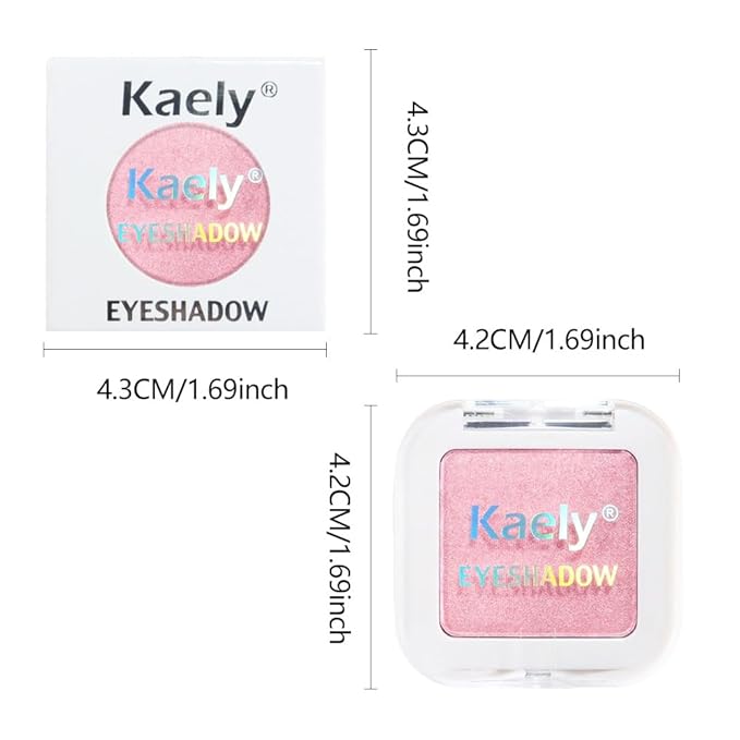 evpct Pink Shimmer Single Eye shadow Palette Makeup for Older Women, Pink Glitter Sparkly Cream Eye Shadow Palette Brightener Make up for Older Women, High Pigment Waterproof Monochrome Mini Eyeshadow