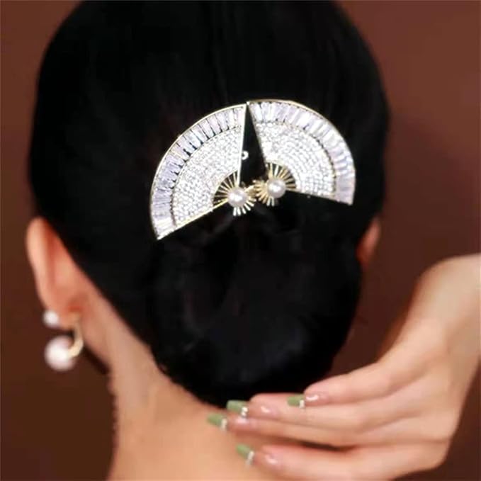 Ins Style Elegant Lazy Hair Curler, Crystal Hair Bun Maker, French Twist Hairstyle Bun Hair Accessories