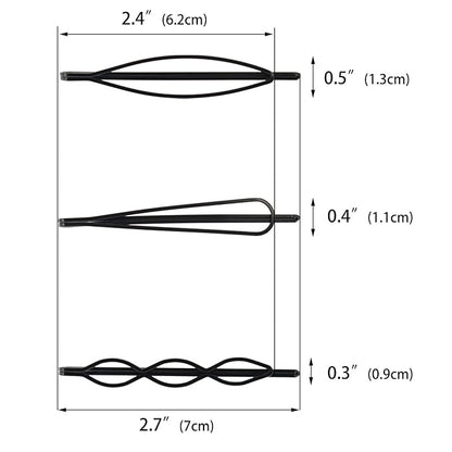 36 Pieces 2.7Inch Black Bobby Pins for Women, Black Metal Hair Clips for Girls Hair Pins
