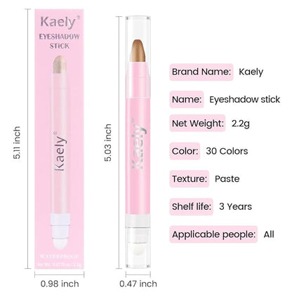 2-in-1 Cream Eyeshadow & Highlighter Stick, Waterproof Bronze Shimmer Eye Shadow Pencil for Women, Long-Lasting Pigmented Makeup, sombras para ojos 16
