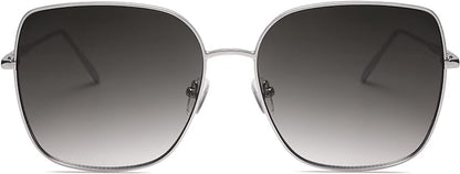 SOJOS Trendy Oversized Square Metal Frame Sunglasses for Women Men Retro Big Flat Lens UV Protection Sunglasses SJ1146