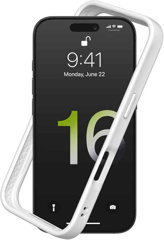 RhinoShield Bumper Case Compatible with [iPhone 16 Pro Max] | CrashGuard - Shock Absorbent Slim Design Protective Cover 3.5M / 11ft Drop Protection - White
