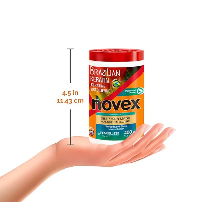 Novex Brazilian Keratin Hair Treatment Recharge Bundle - Reconstructive Keratin for Frizz control & Damage Repair - Smooths and Straightens Hair - Ultra Concentrated Formula for Daily Care - Unisex