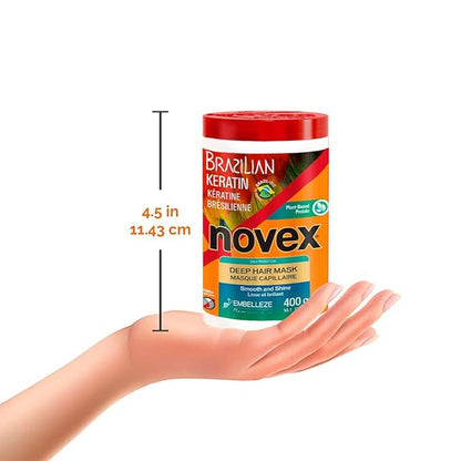 Novex Brazilian Keratin Hair Treatment Recharge Bundle - Reconstructive Keratin for Frizz control & Damage Repair - Smooths and Straightens Hair - Ultra Concentrated Formula for Daily Care - Unisex