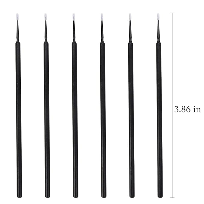 300 PCS Eyelash Extension Supplies Kit Disposable Micro Swab Brush Eyebrow Spoolies Lip Stick Brush Mascara Wand Applicator Makeup Brush Tool (White Black Gold Sets)