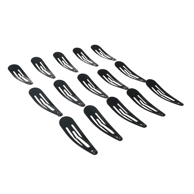 40 Pack Black 2 Inch Barrettes Women Metal Snap Hair Clips Accessories