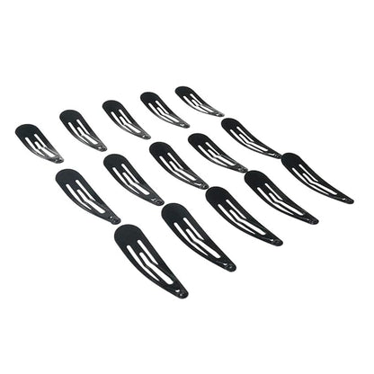 40 Pack Black 2 Inch Barrettes Women Metal Snap Hair Clips Accessories