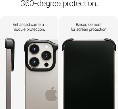 Arc Pulse Compatible with iPhone 16 Pro Max Phone Case (2024), Minimalist Protective Shock Absorption Aerospace Grade Aluminum Shells + Elastomer Inlays Easy Fit 6.9 inch (Aluminum Matte Black)