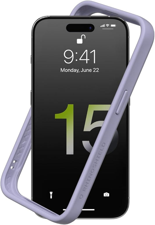 RhinoShield Bumper Case Compatible with [iPhone 15 Pro Max] | CrashGuard - Shock Absorbent Slim Design Protective Cover 3.5M / 11ft Drop Protection - Lavender