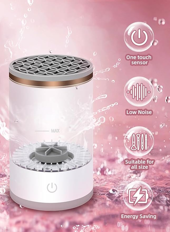 PRO Makeup Brush Cleaner, Electric Automatic Rotating Cosmetic Brush Cleaner, Portable Makeup Suitable for Use of the Size of the Makeup Brush