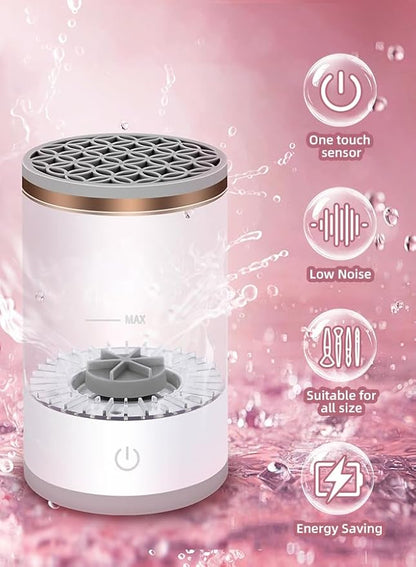 PRO Makeup Brush Cleaner, Electric Automatic Rotating Cosmetic Brush Cleaner, Portable Makeup Suitable for Use of the Size of the Makeup Brush