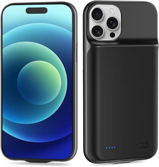 2025 Battery Charging Case for iPhone 16 Pro, Powerful 7000mAh Portable Rechargeable Charger for iPhone 16 Pro (Black)