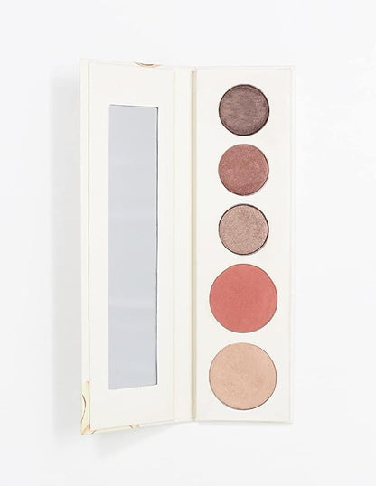 100% PURE Better Naked Makeup Palette All in One Compact 3 Eyeshadow, Blush, Face Highlighter, Fruit Pigmented Natural Nude Neutral Look for All Skin Types - Vegan (Soft Rose, Taupe, Beige Tones)