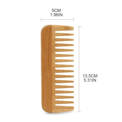 1pc Wood color Natural Bamboo Wide Tooth Comb Detangling Combs Anti-Static Curly Hair For Women Men Smoothing Massaging Home Salon Use Bamboo Hair Brushes For Women Styling Tools and Appliances