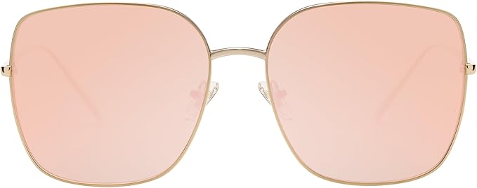SOJOS Trendy Oversized Square Metal Frame Sunglasses for Women Men Retro Big Flat Lens UV Protection Sunglasses SJ1146