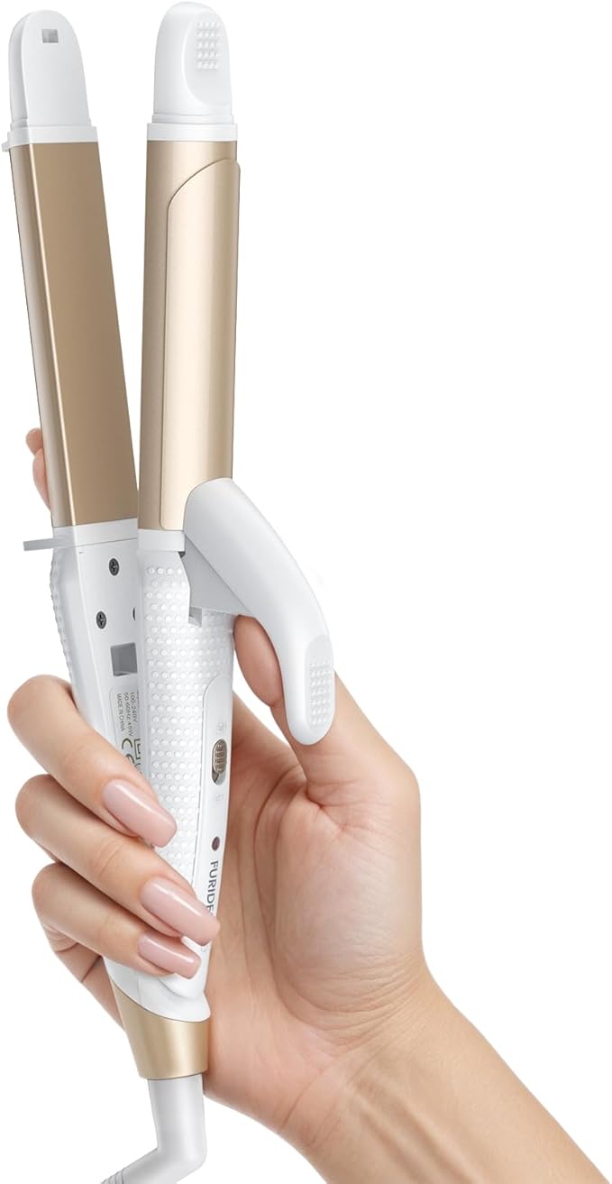 Europe Travel Curling Iron Mini: Dual Voltage Curling Iron for Traveling - Mini Travel Curling Irons 1 Inch with US Plug,Gold 450℉