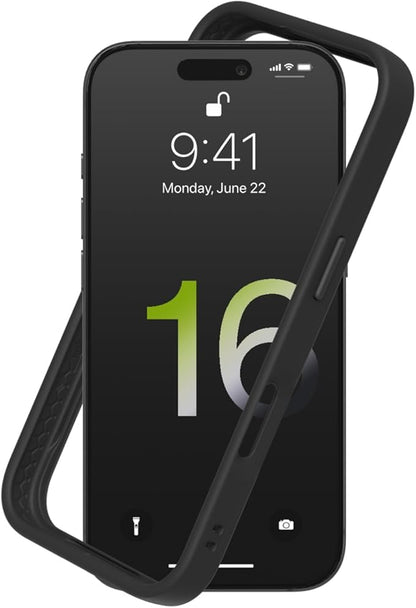 RhinoShield Bumper Case Compatible with [iPhone 16 Pro] | CrashGuard - Shock Absorbent Slim Design Protective Cover 3.5M / 11ft Drop Protection - Black