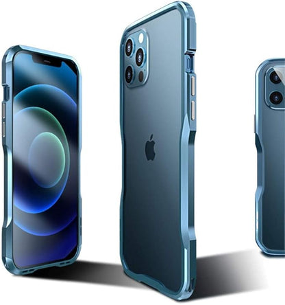 HENGHUI iPhone 13 Pro Max Aluminum Bumpers Bumper Case Metal Frame Bumper Cover Shock Absorbent Slim Cool Design (13ProMax, Silver)