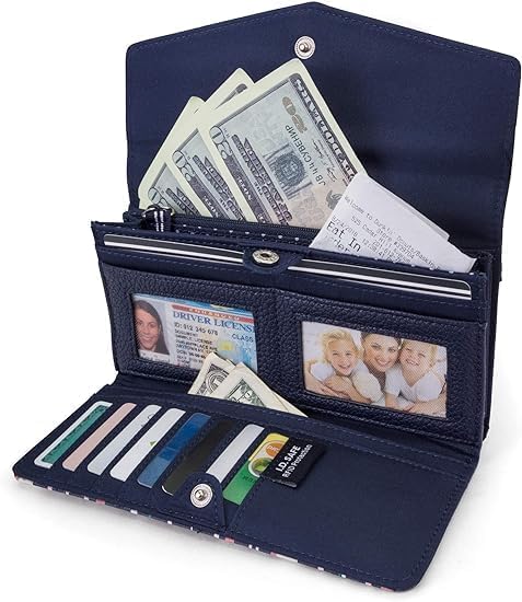 Nautica Money Manager RFID Slim and Small Wallet for Women - Credit Card Holder with Coin Purse and Zipper Wallet, Women's Clutch Organizer