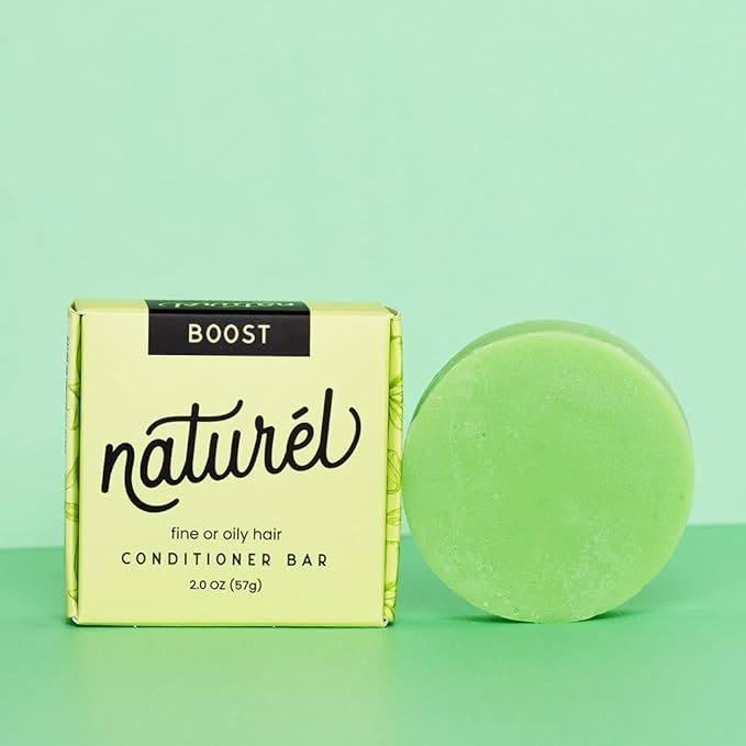 Naturel Boost Volumizing Conditioner Bar for Fine or Oily Hair, Conditioner Bar for Thin Hair, Vegan, Cruelty Free, Made in USA