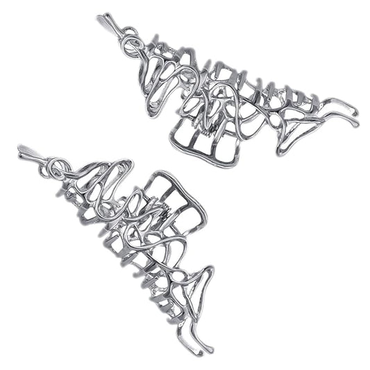 2 Pcs Large Metal Hair Claw Clips - Personality Nonslip Silver Hair Clamps,Perfect Jaw Hair Clamps For Women And Thinner-Thick Hair Styling-Strong Hold Hair-Fashion Hair Accessories