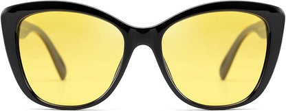 FEISEDY Polarized Vintage Sunglasses American Womens Square Jackie O Cat Eye Sunglasses B2451