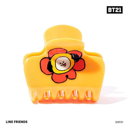 Kitsch BT21 Women Recycled Plastic Puffy Medium Hair Clips, Claw Clips for Thin and Short Hair, Chimmy