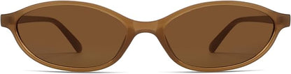 Retro Oval Cat Eye Sunglasses for Women Y2k Trendy Narrow Sunnies Designer Sun Glasses AR82253