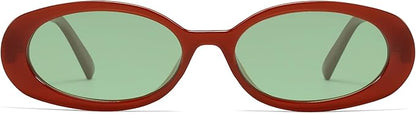 VANLINKER Polarized Retro Oval Sunglasses for Women and Men Small 90s Style VL9580