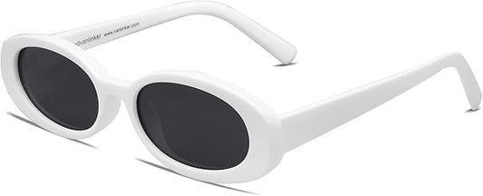 VANLINKER Polarized Retro Oval Sunglasses for Women and Men Small 90s Style VL9580