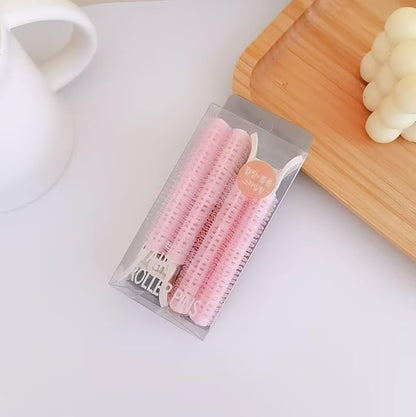 4 Pcs Pink Hair Rollers with Clip for Volumizing Bangs Curls - DIY Hair Styling Accessories Tool and Portable Self Grip Volume Clips，Volumizing Hair Clips,Styling Tools and Appliances