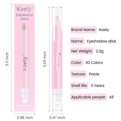 2-in-1 Cream Eyeshadow & Highlighter Stick, Waterproof Pearl Nude Pink Shimmer Eye Shadow Pencil for Women, Long-Lasting Pigmented Makeup, sombras para ojos 14