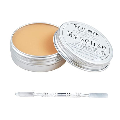 Mysense Scar Wax Kit SFX Make Up Special Effects Fake Molding Wound Skin Wax Body Paint Halloween Set Fake Nose Stage Zombie Cosplay Costume SFX Makeup with Spatula,1.4Oz(40g)