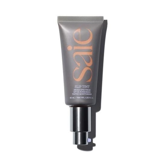 Saie Slip Tint Tinted Moisturizer with SPF 35 - Light Coverage, Glowy Skin Tint & Mineral Sunscreen for Face with Hydrating Hyaluronic Acid - Summer Makeup Essential - Shade Five + Half (1.35 oz)